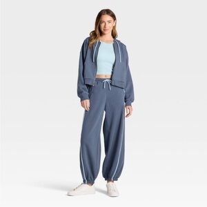 Women's Navy Dusk Blue Jogger Pants Barrel JoyLab XS NEW Fleece Sweatpant Lounge